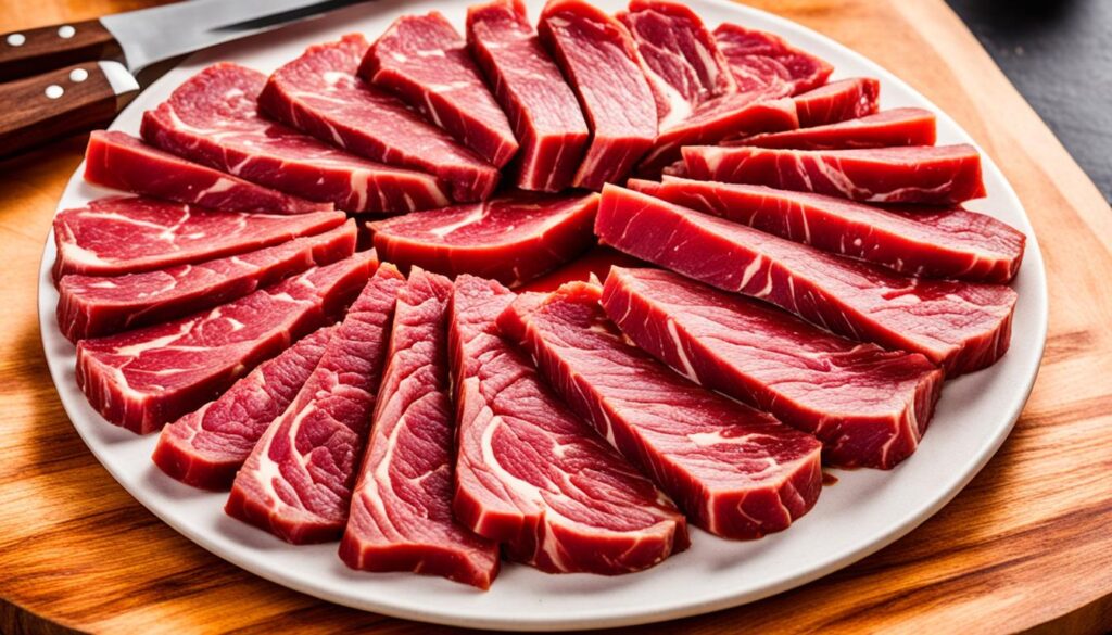 Beef sliced for stir fry