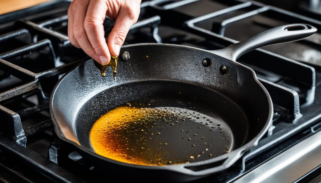 Caring for seasoned cast iron skillet