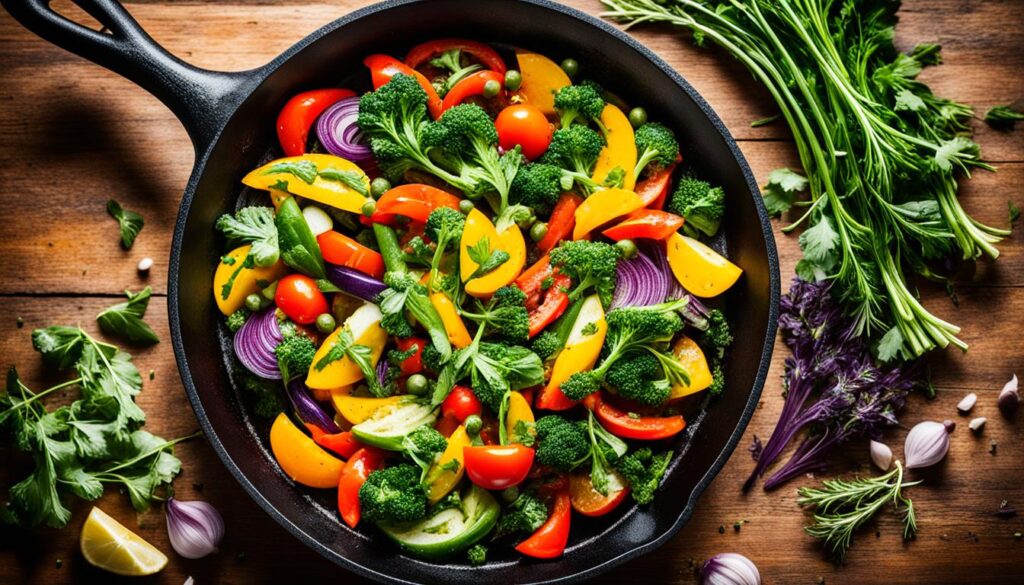 Cast iron skillet for healthy cooking