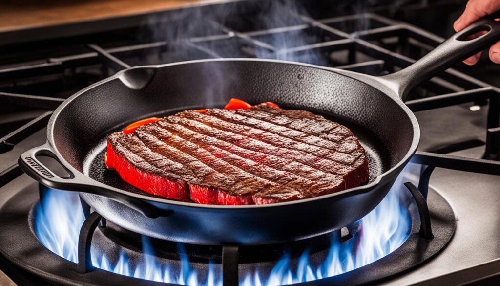 Cast iron skillet heat retention