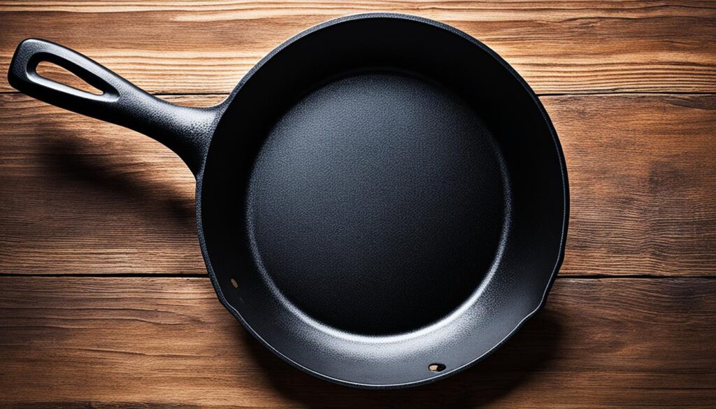 Cast iron skillet with black coating