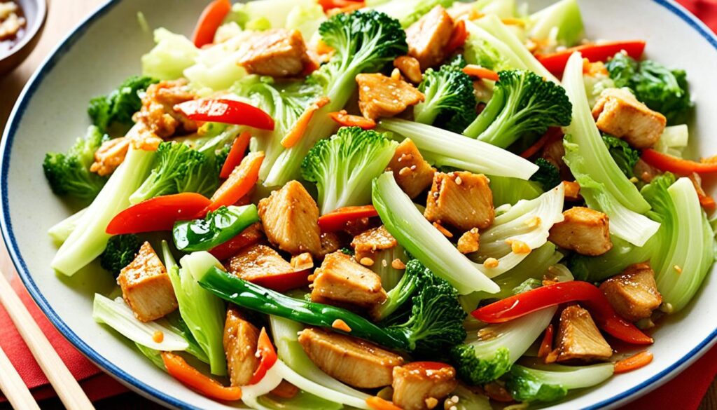 Chinese chicken cabbage stir fry