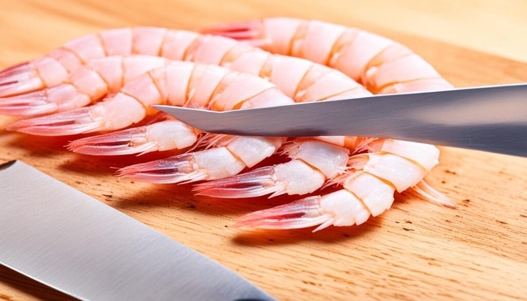 Deveining shrimp