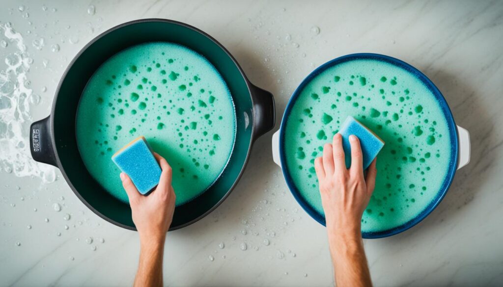 Hand washing ceramic skillet