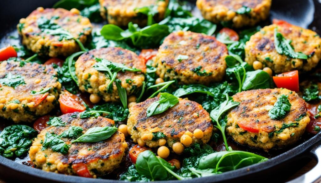 Mediterranean chickpea and spinach patties