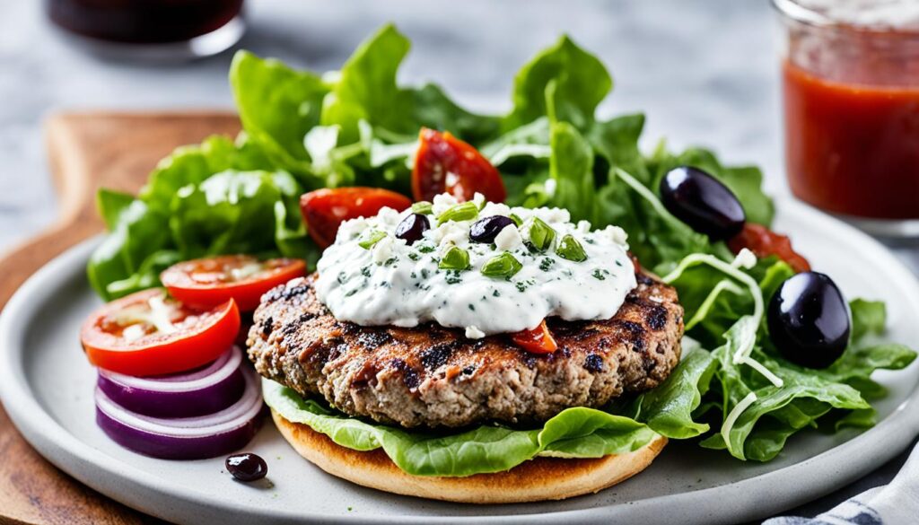 Mediterranean lamb burgers with tzatziki sauce