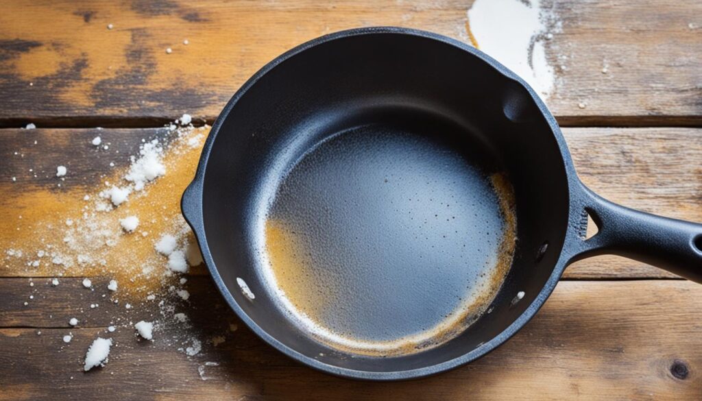 Rust removal from cast iron skillet