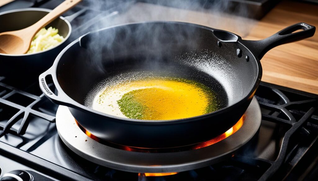 Seasoning cast iron skillet