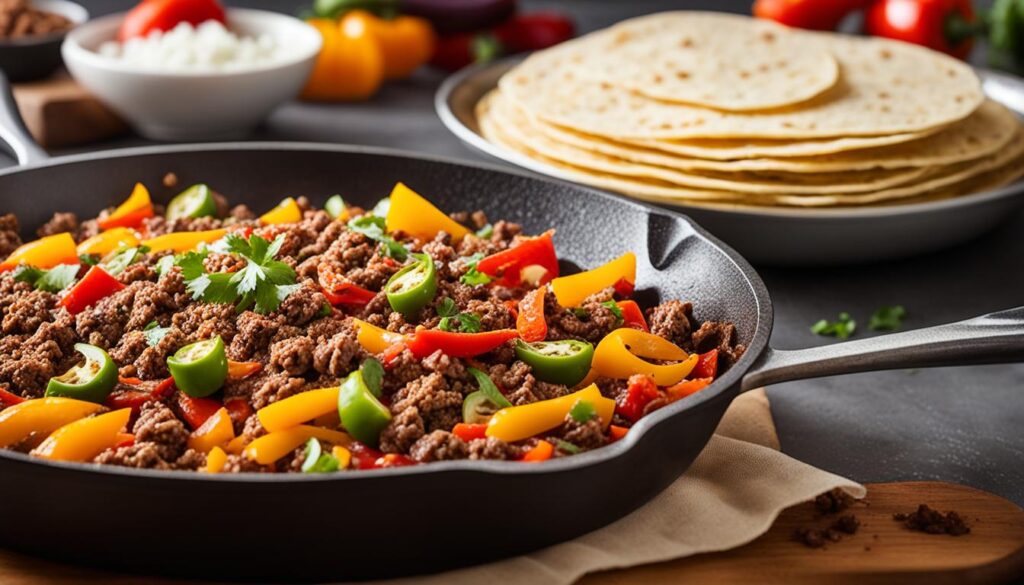 Skillet ground beef tacos