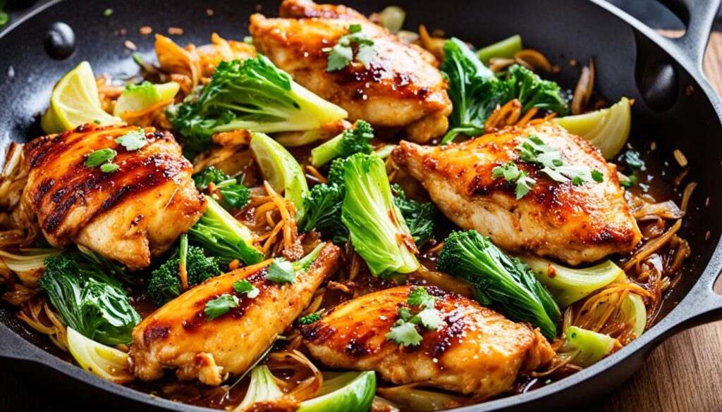 Stir frying in a skillet