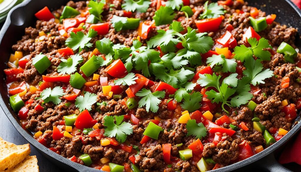 Tex-Mex ground beef skillet recipe