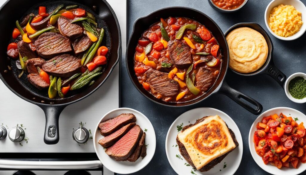 Versatile cooking with cast iron