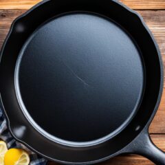 what is the black coating on a cast iron skillet