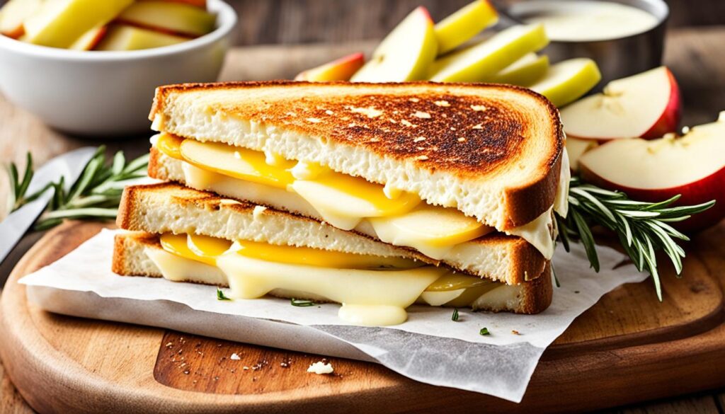 Brie and apple grilled cheese