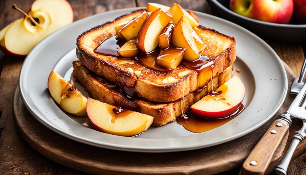 Brioche French toast with skillet apples