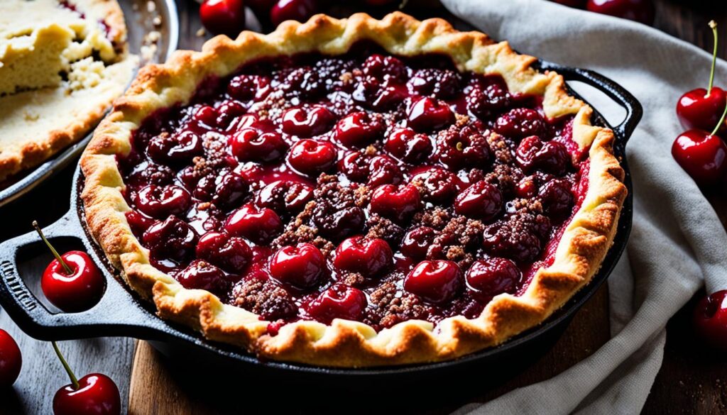 Brown sugar and bourbon cherry pie