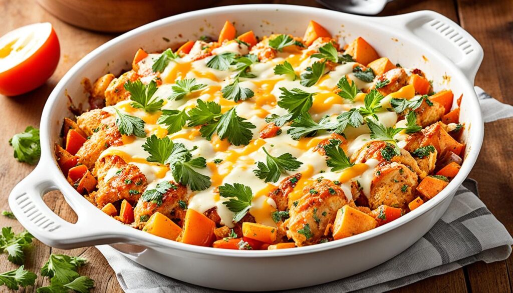 Buffalo chicken skillet casserole