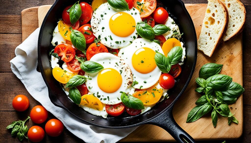 Caprese breakfast skillet