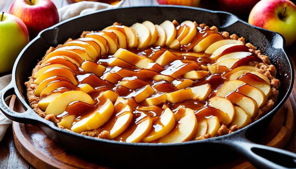 Caramel Apple Pie in Cast Iron Skillet