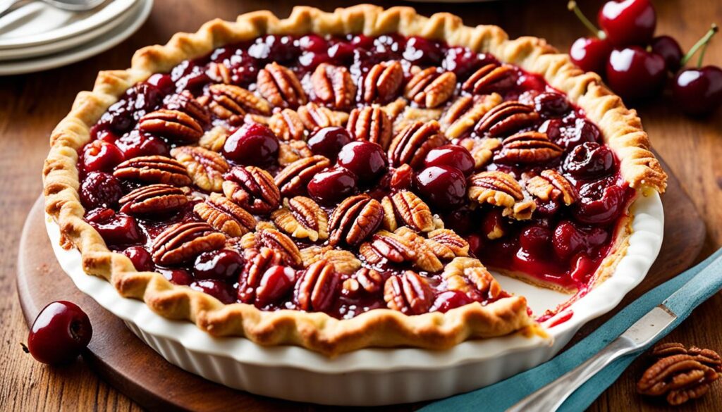 Caramel pecan cherry pie