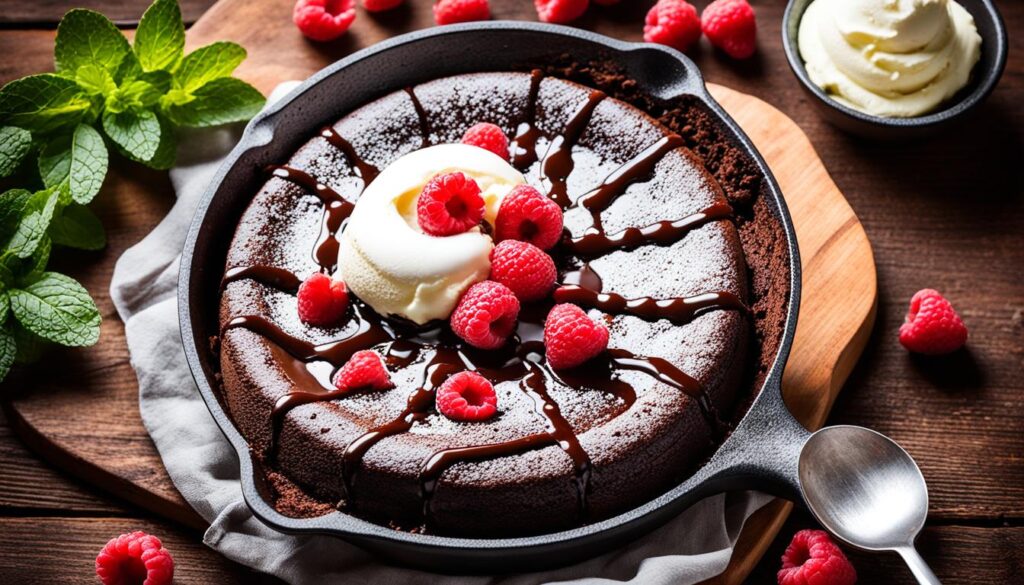 Cast iron cooking lava cake