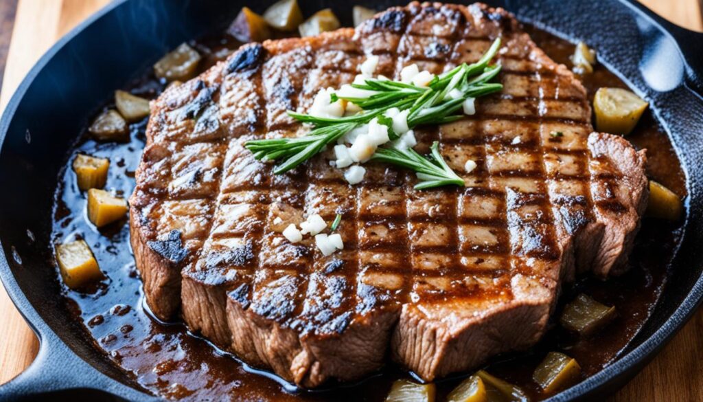 Cast iron cooking with cube steak