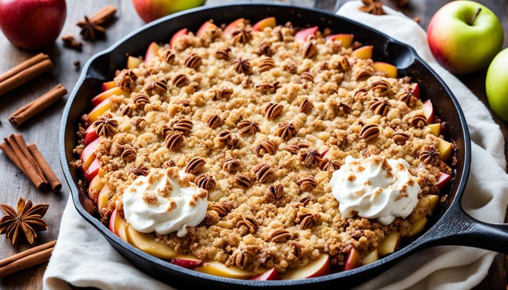 Cast iron skillet apple crumble