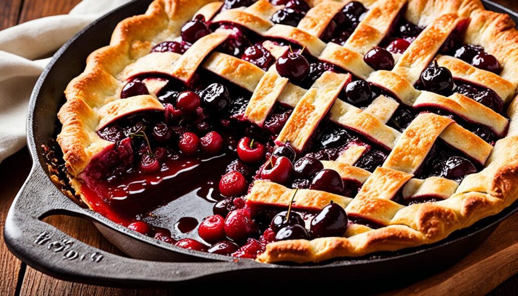 Cast iron skillet cherry pie