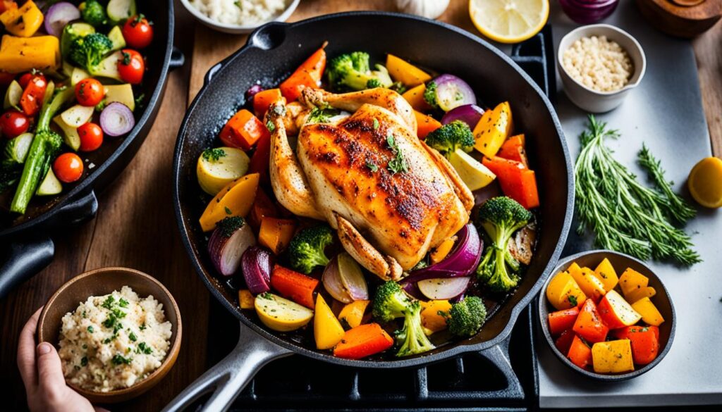 Cast iron skillet chicken cooking techniques