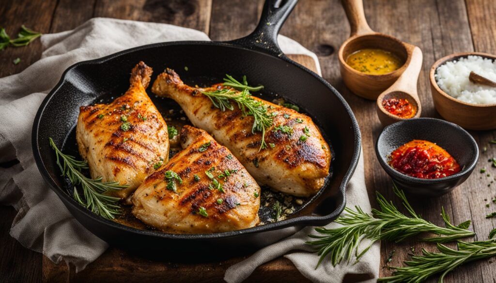 Cast iron skillet chicken techniques