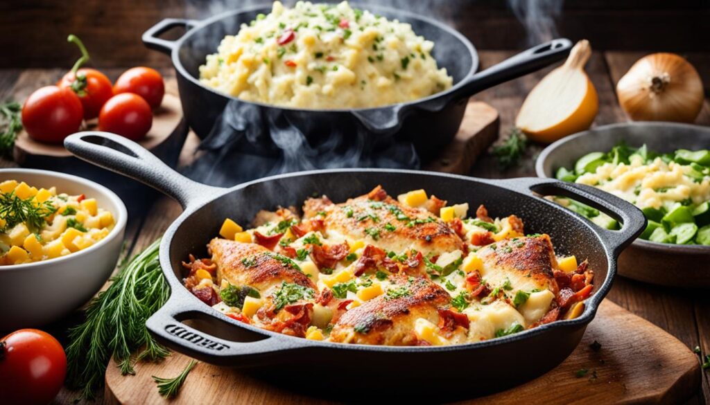 Cast iron skillet cooking