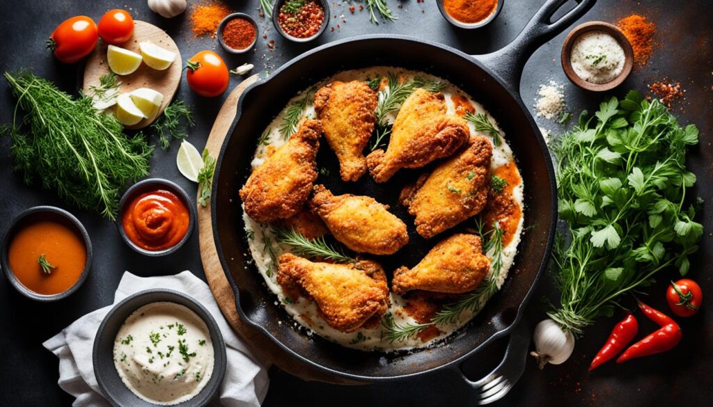 Cast iron skillet fried chicken ingredients