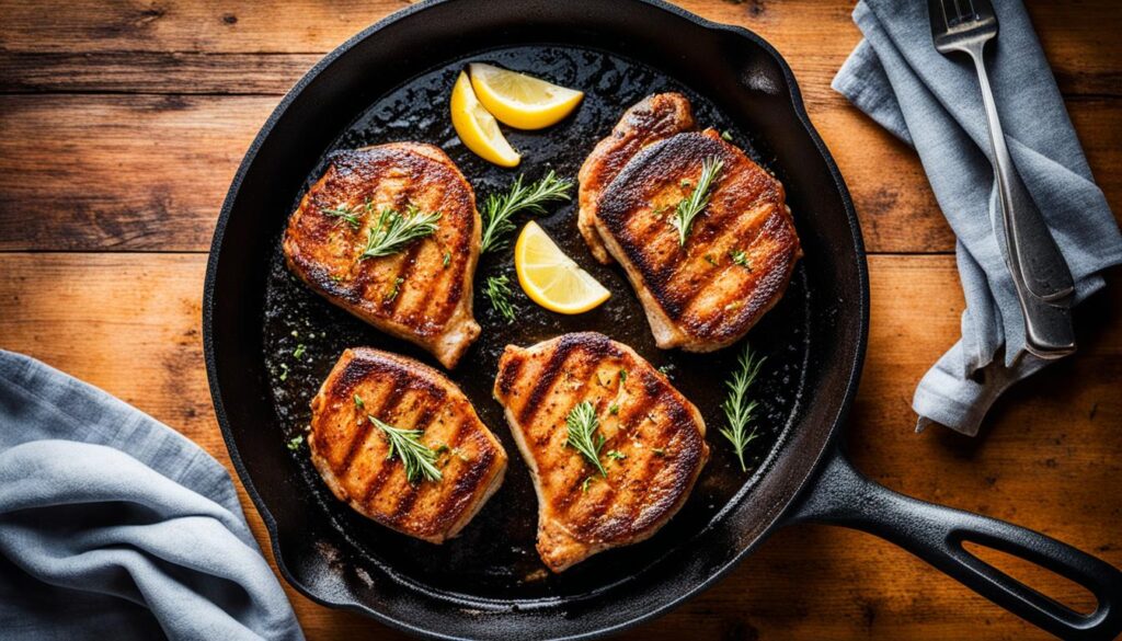 Cast iron skillet pork chops