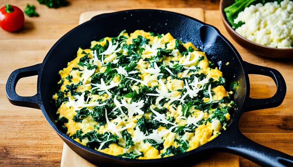 Cauliflower and kale frittata