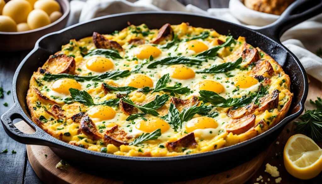 Cheesy potato and egg frittata