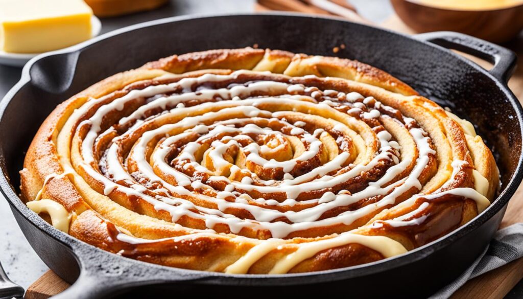 Cinnamon roll skillet dessert