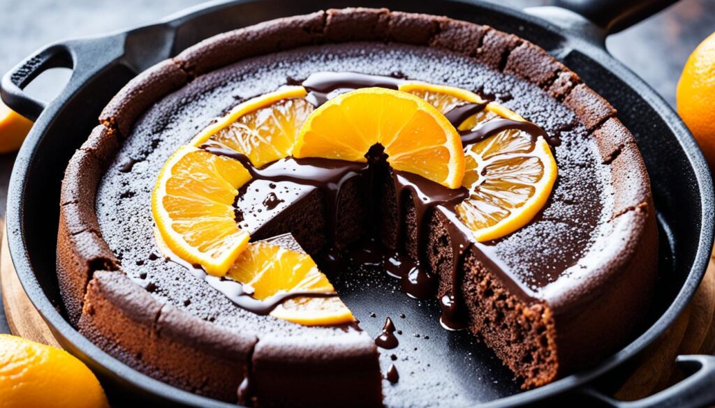 Citrus-infused chocolate lava cake