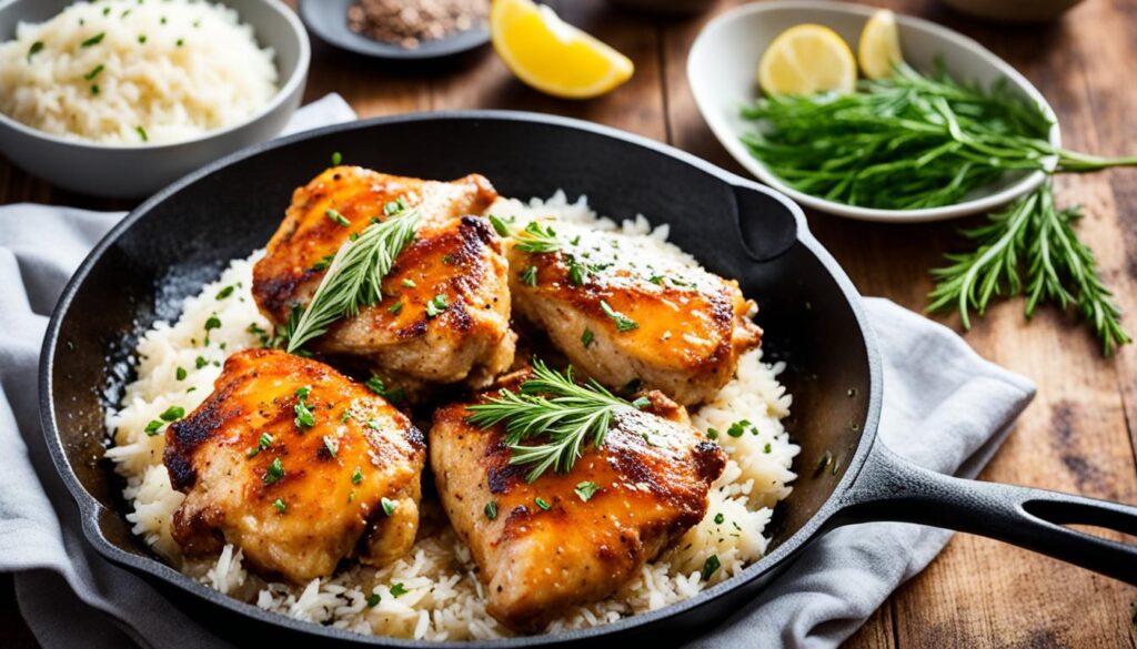 Classic One-Skillet Chicken Thighs & Rice