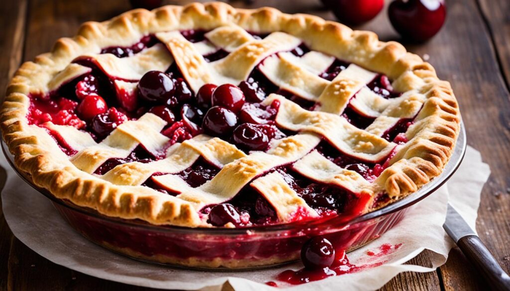 Classic butter-laden cherry pie