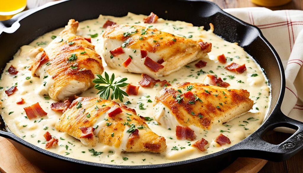 Creamy chicken and bacon skillet