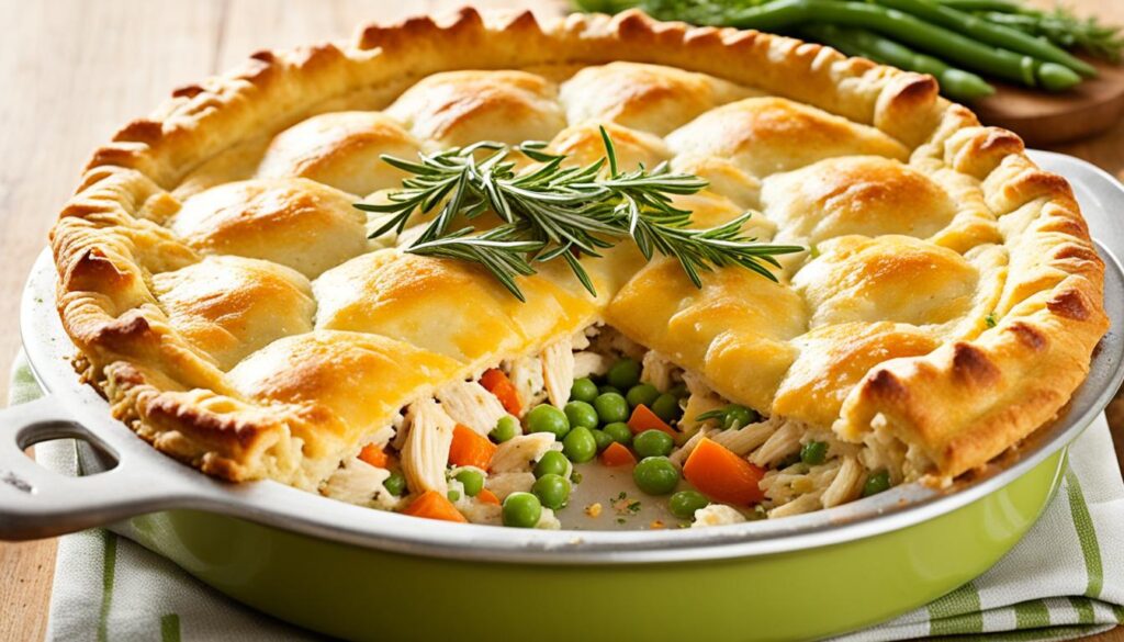 Creamy garlic and herb skillet pot pie