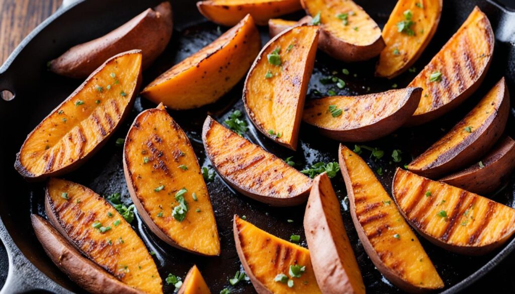 Crispy sweet potato wedges