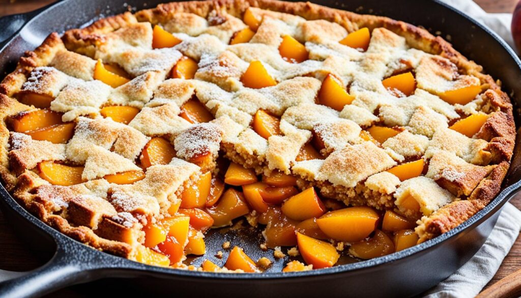 Double butter crust peach cobbler