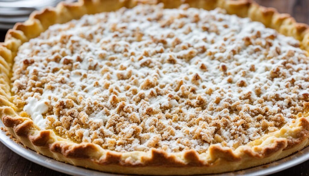 Double crust pumpkin pie with streusel topping