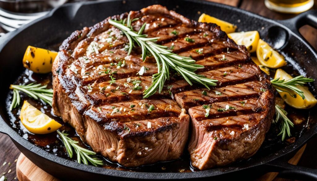 Garlic butter steak preparation