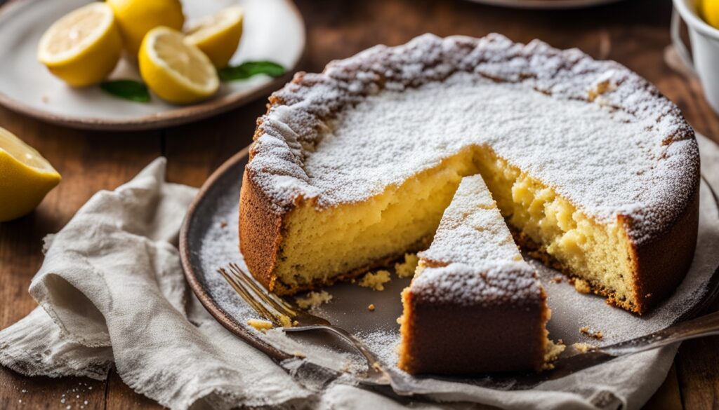 Gluten-free lemon bar skillet cake