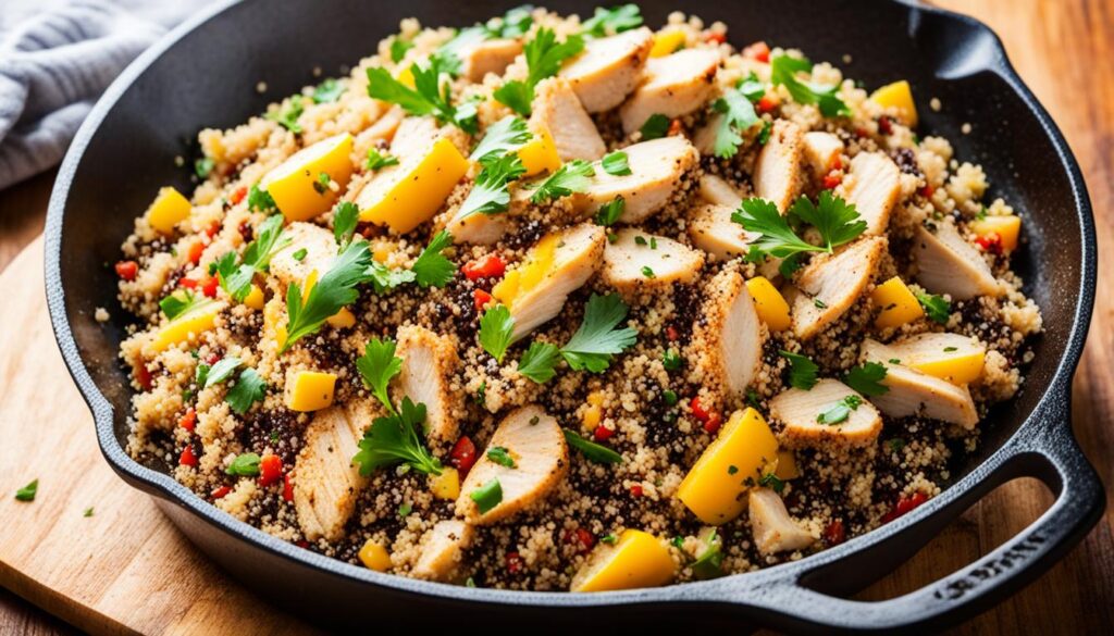 Gluten-free quinoa skillet bake