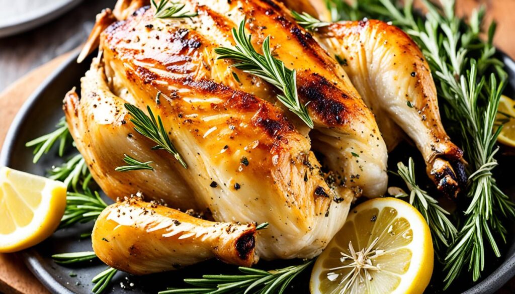 Herb-infused lemon garlic roasted chicken