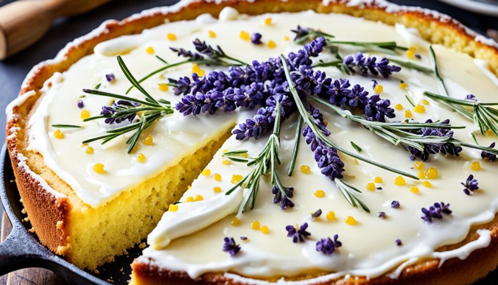 Lemon Lavender Skillet Cake