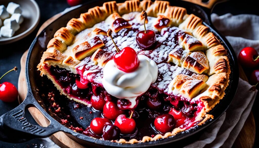 Marshmallow-topped cherry s'mores pie